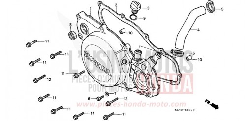 KURBELGEHAEUSEABDECKUNG (1) CR250RF de 1985